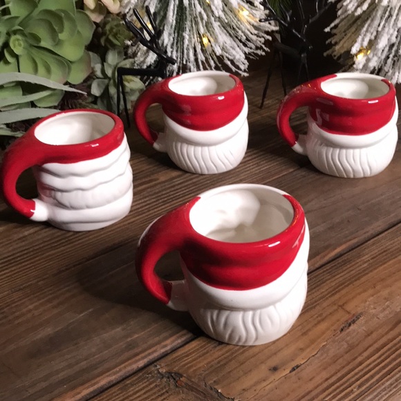 Pottery Barn Hand Painted Vintage Style Santa Claus Holiday Mugs 16oz - Set of 4 - Picture 8 of 16
